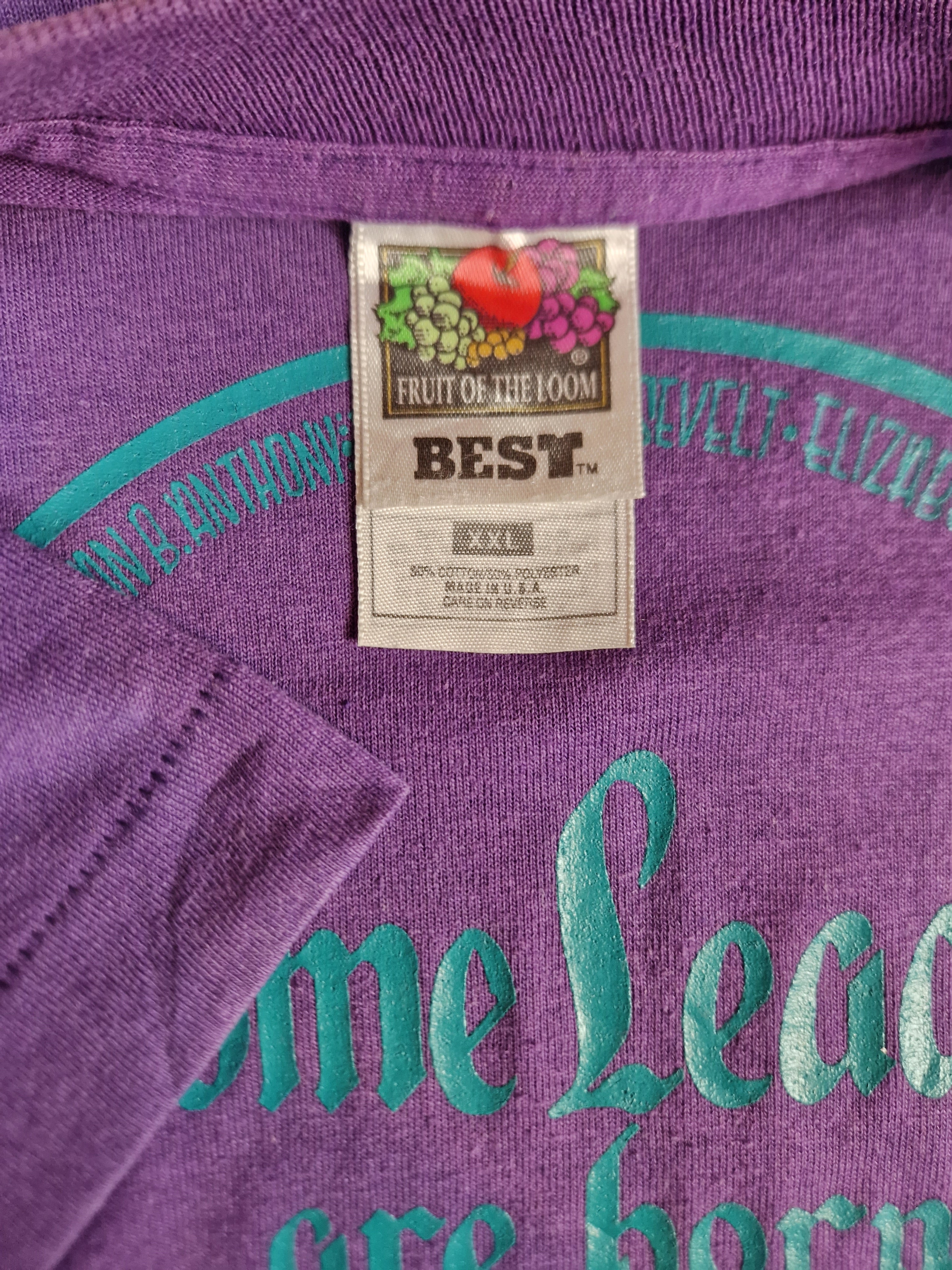 Vintage Fruit Of The Loom Shirt "Some Leaders Are Born Women" Single Stitch Made In USA Lila XXL - RareRags
