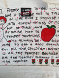 Vintage Fruit Of The Loom Shirt 80s "I Promise (...) Because I Am A Teacher" Spruch Single Stitch Made In USA Weiß M