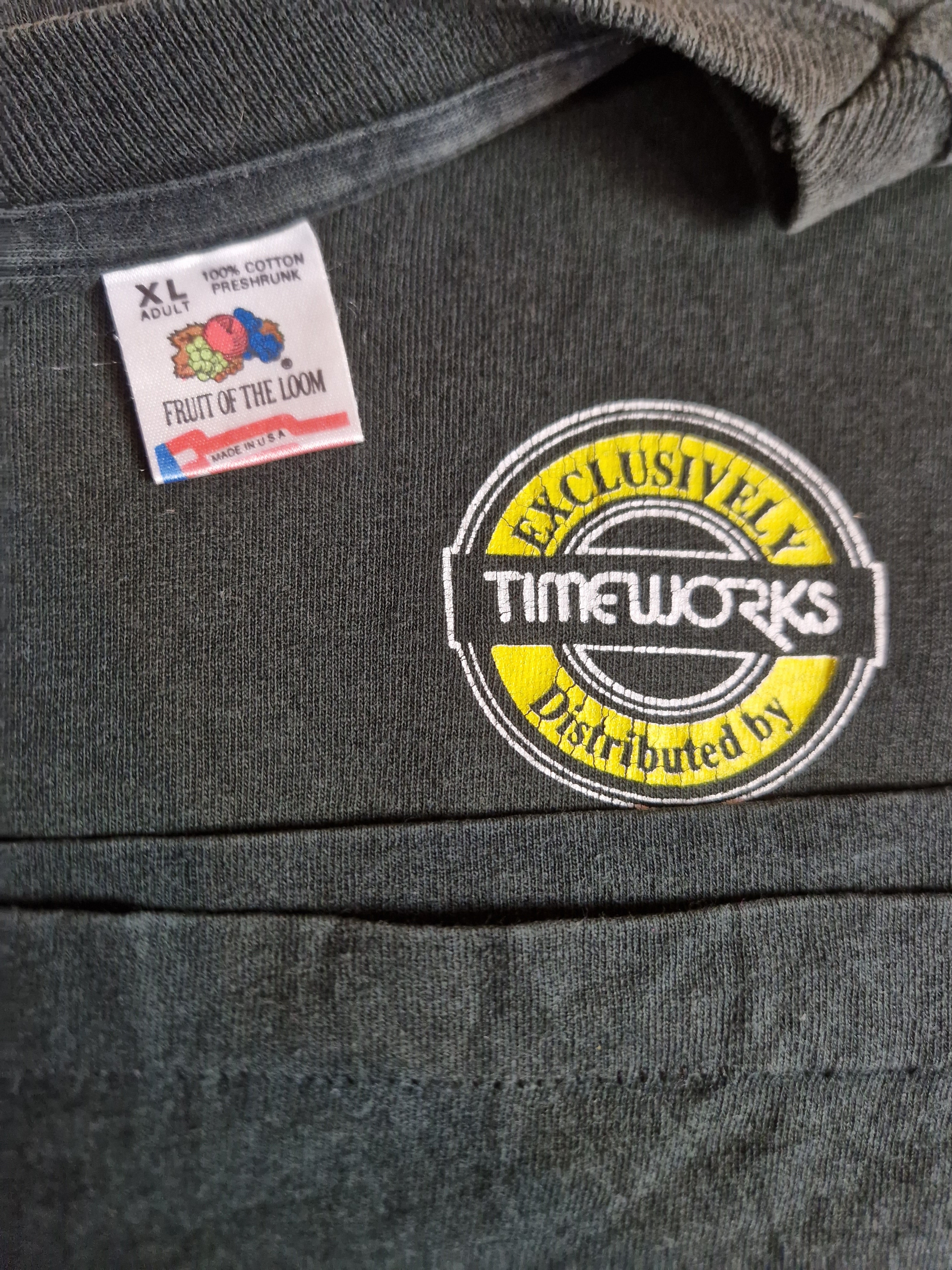Vintage Fruit Of The Loom Shirt Timeworks "Color It!" Single Stitch Made In USA Dunkelblau XL - RareRags