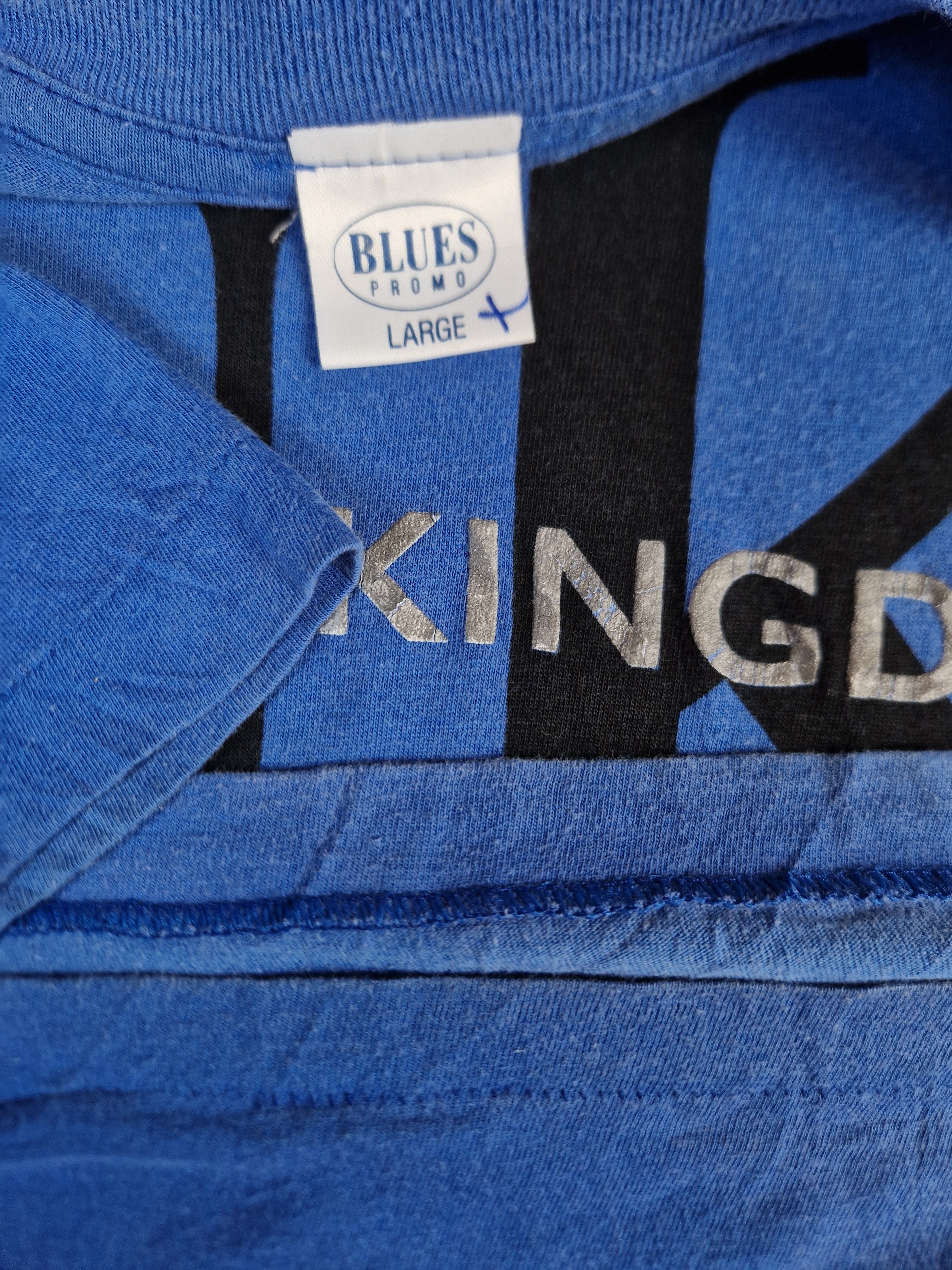 Vintage Shirt "UK" Calvin Klein Bootleg Single Stitch Blau L - RareRags