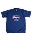 Vintage Fruit Of The Loom Shirt Sexaco "Fill Me Up, Please" Single Stitch Made In Canada Dunkelblau XL