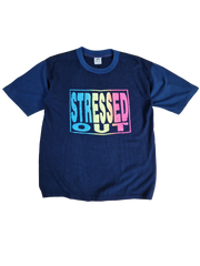 Vintage Shirt "Stressed Out" Single Stitch Made In USA Dunkelblau XL - RareRags