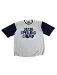 Vintage Signal Sport Shirt "State Spelling Chimp" Single Stitch Made In USA Grau Blau L