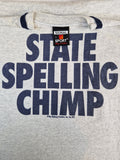 Vintage Signal Sport Shirt "State Spelling Chimp" Single Stitch Made In USA Grau Blau L