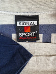 Vintage Signal Sport Shirt "State Spelling Chimp" Single Stitch Made In USA Grau Blau L