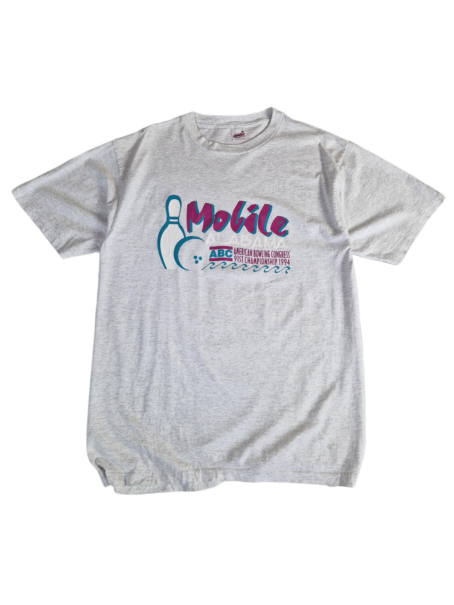 Vintage Alore Shirt 1994 "ABC American Bowling Congress" Made In USA Single Stitch Grau XL - RareRags