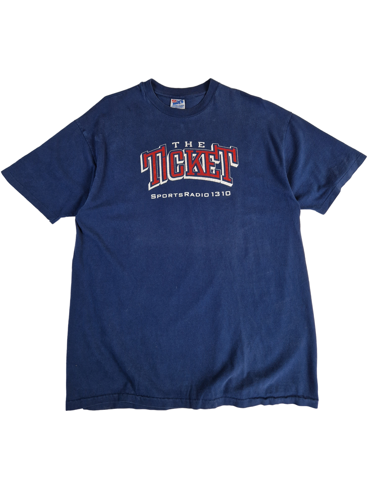Vintage Hanes Shirt The Ticket Sportsradio Promo Made In USA Single Stitch Dunkelblau XL - RareRags