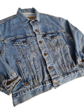 Vintage Levis Jeansjacke Made In USA Orange Tab Hellblau XS-S