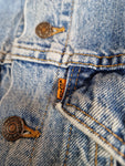 Vintage Levis Jeansjacke Made In USA Orange Tab Hellblau XS-S