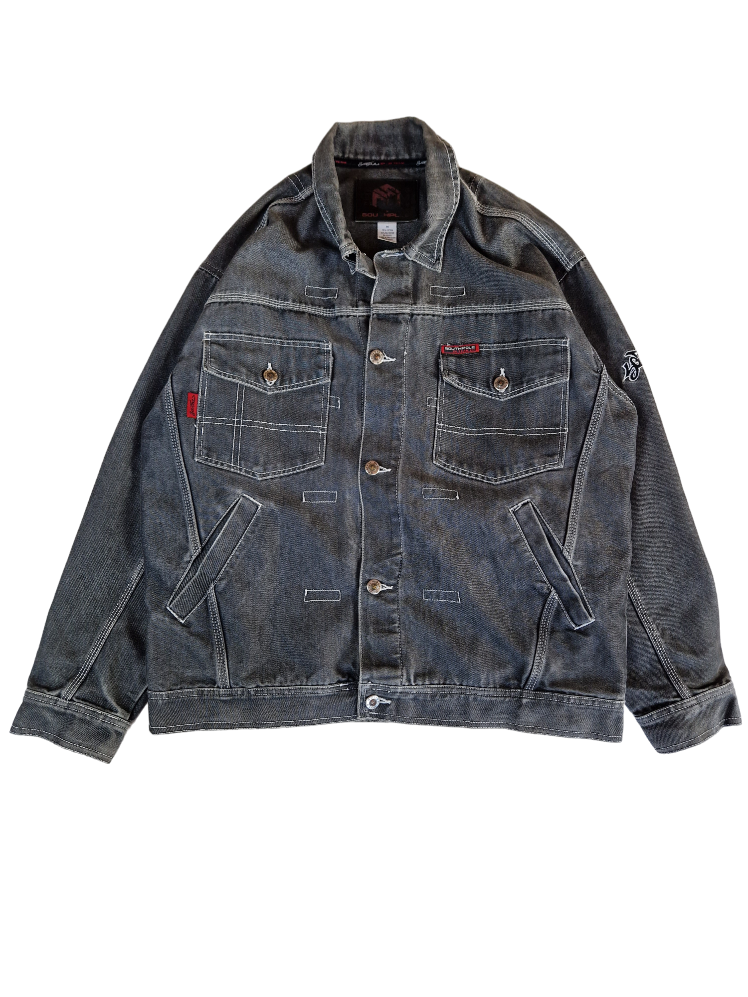 Southpole Jeansjacke Y2K Vibes Dark Denim Oversized Grau M