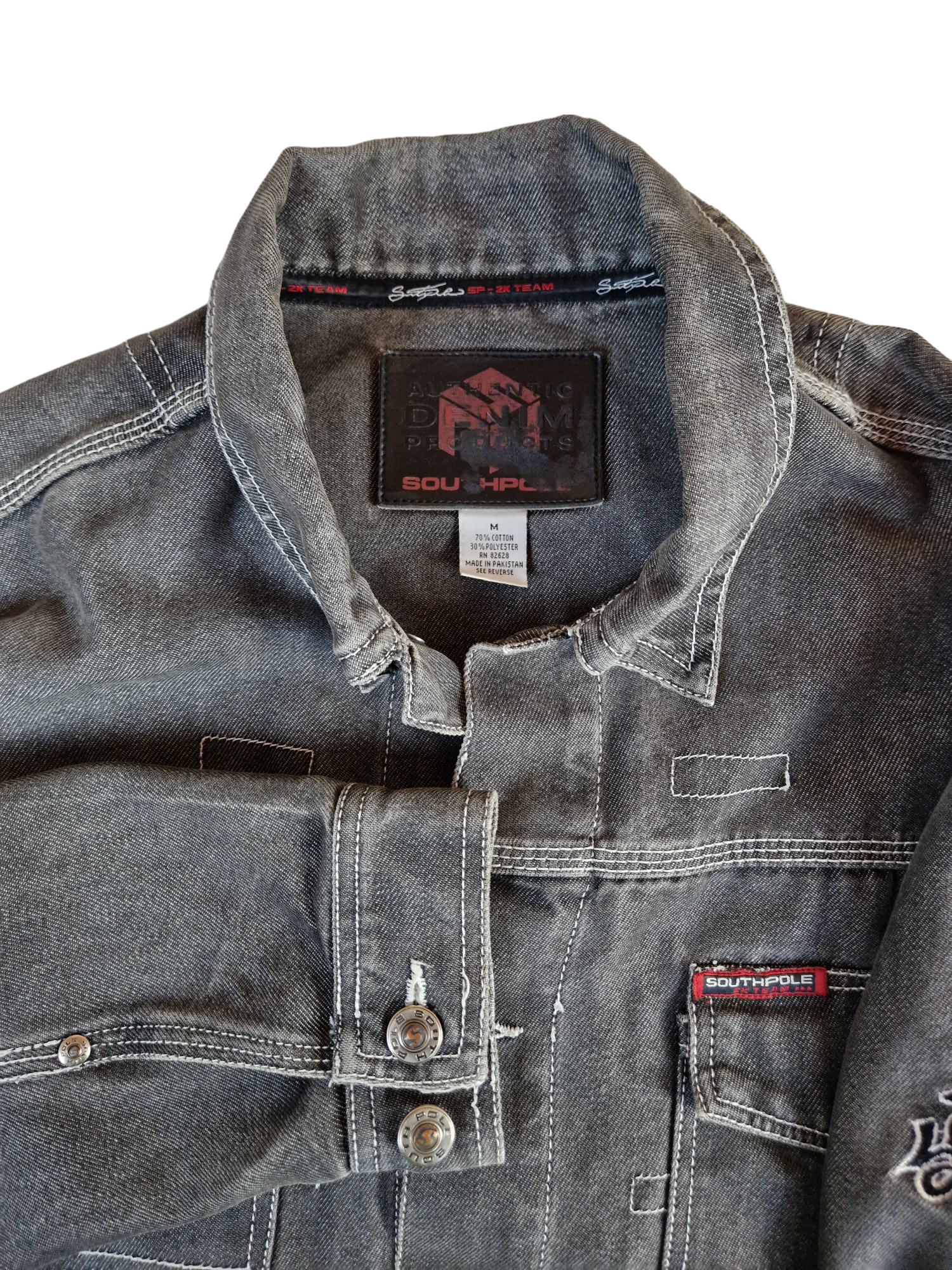 Southpole Jeansjacke Y2K Vibes Dark Denim Oversized Grau M