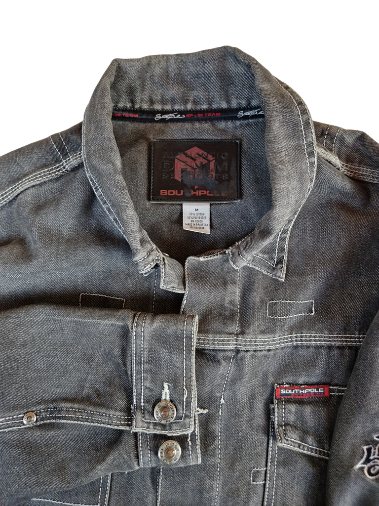 Southpole Jeansjacke Y2K Vibes Dark Denim Oversized Grau M RareRags