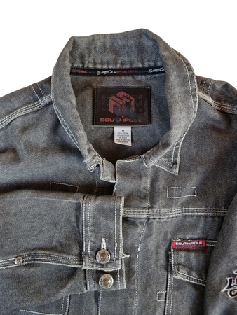 Southpole Jeansjacke Y2K Vibes Dark Denim Oversized Grau M