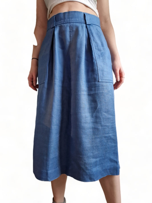 Vintage Yves Saint Laurent Rock Leinen Made In France Hellblau 42