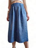 Vintage Yves Saint Laurent Rock Leinen Made In France Hellblau 42
