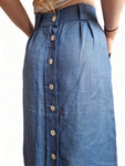 Vintage Yves Saint Laurent Rock Leinen Made In France Hellblau 42