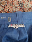 Vintage Yves Saint Laurent Rock Leinen Made In France Hellblau 42