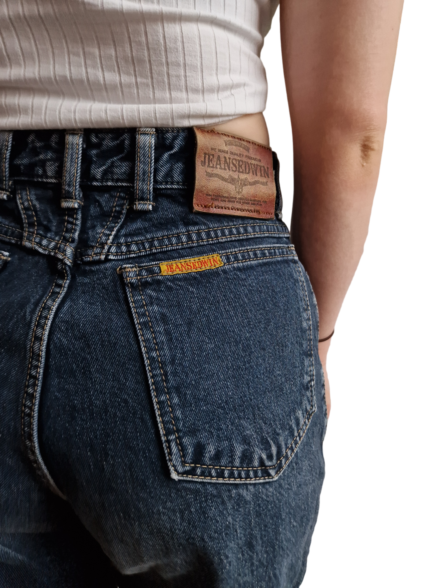 Vintage Edwin Jeans Louisiana Made In Japan Ausgewaschenes Schwarz W28 L30