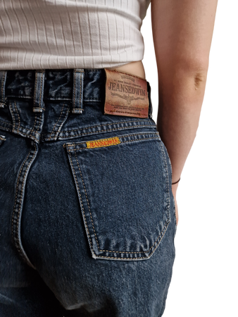 Vintage Edwin Jeans Louisiana Made In Japan Ausgewaschenes Schwarz W28 L30