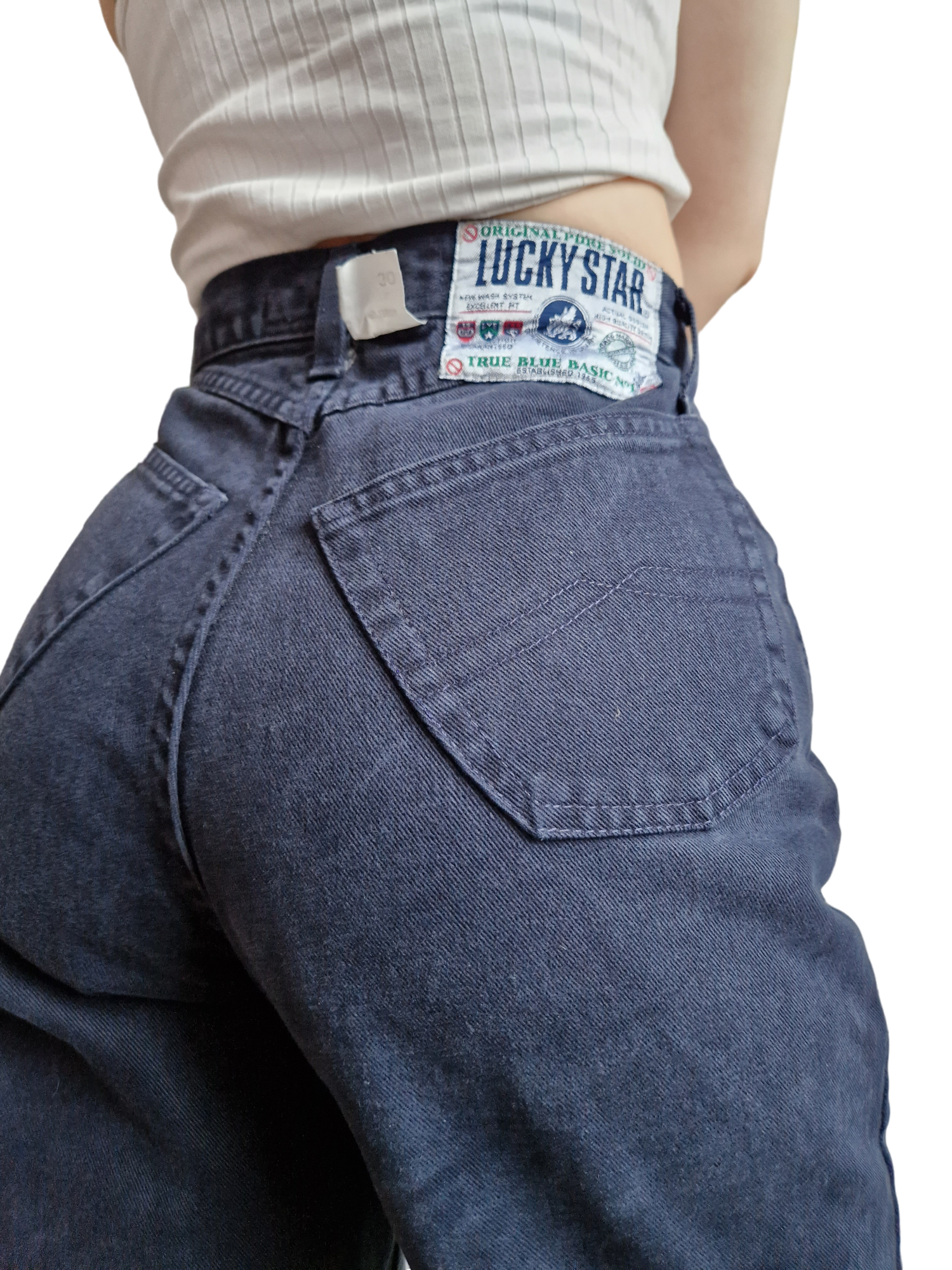 Vintage Lucky Star Jeans Modell Stevie High Waist Schwarz/Dunkelblau W30 L30
