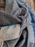 Vintage Pioneer Jeansjacke Oversized Fit Ausgewaschen Mit Patch Blau M-L
