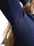 Vintage Santana Jeans Strickpullover "Lonesome Cowboy" 80s Made In Italy Mit Repairs Navy XS