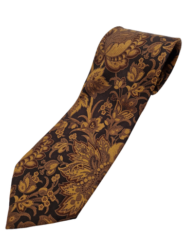 Vintage Ermenegildo Zegna Krawatte Made In Italy Seide Braun Gold