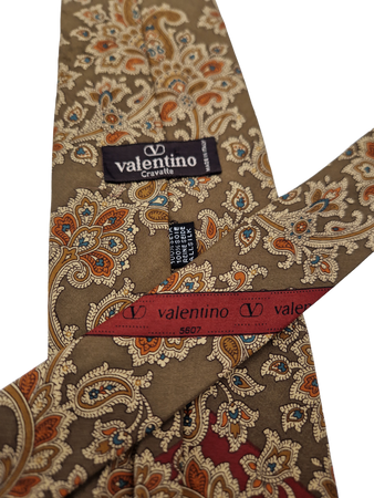 Vintage Valentino Krawatte Made In Italy Seide Paisley Bunt