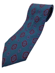 90s Givenchy Krawatte Made In USA Seide Paisley Like Muster Türkis Blau