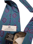 Vintage Givenchy Krawatte Made In USA Seide Paisley Like Muster Türkis Blau