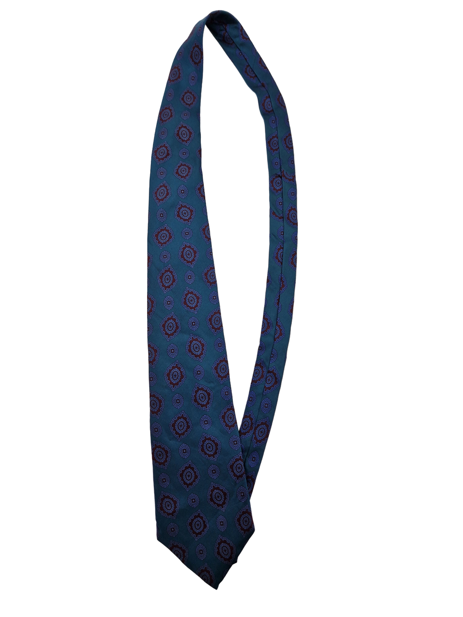 Vintage Hugo Boss Krawatte Floral Print Grün Blau