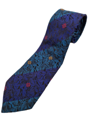 Vintage Hugo Boss Krawatte Floral Print Grün Blau