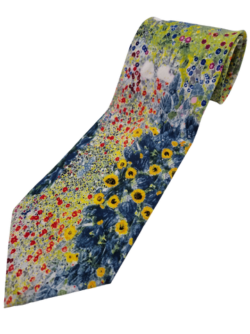 Vintage Ars Mundi Krawatte Seide Sommerwiese Bunt