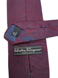 Vintage Salvatore Ferragamo Krawatte Dots Seide Made In Italy Navy Rot