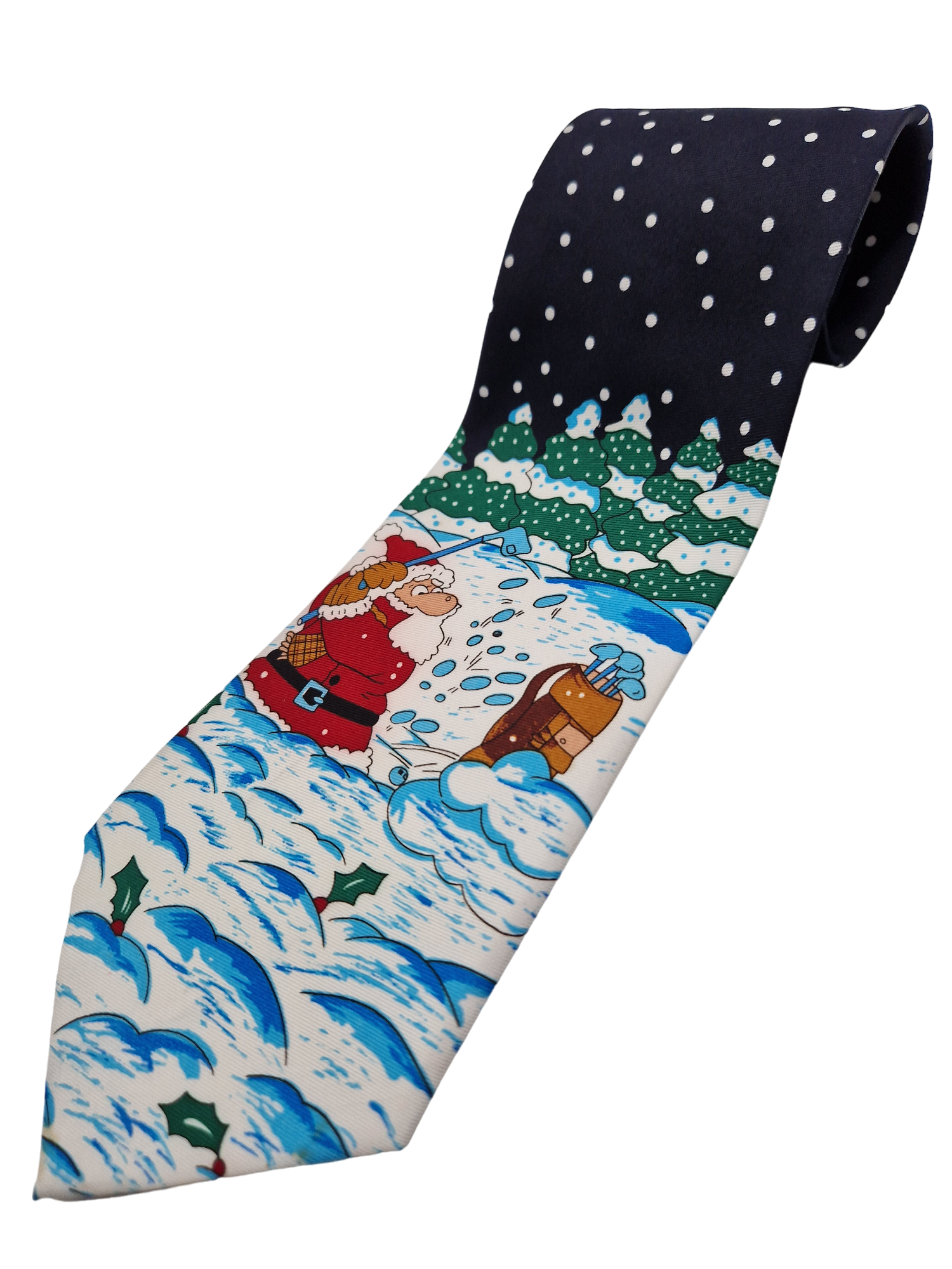 Vintage Graziano Krawatte Weihnachtsmann Im Schnee Bunt