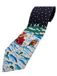 Vintage Graziano Krawatte Weihnachtsmann Im Schnee Bunt