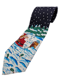 Vintage Graziano Krawatte Weihnachtsmann Im Schnee Bunt