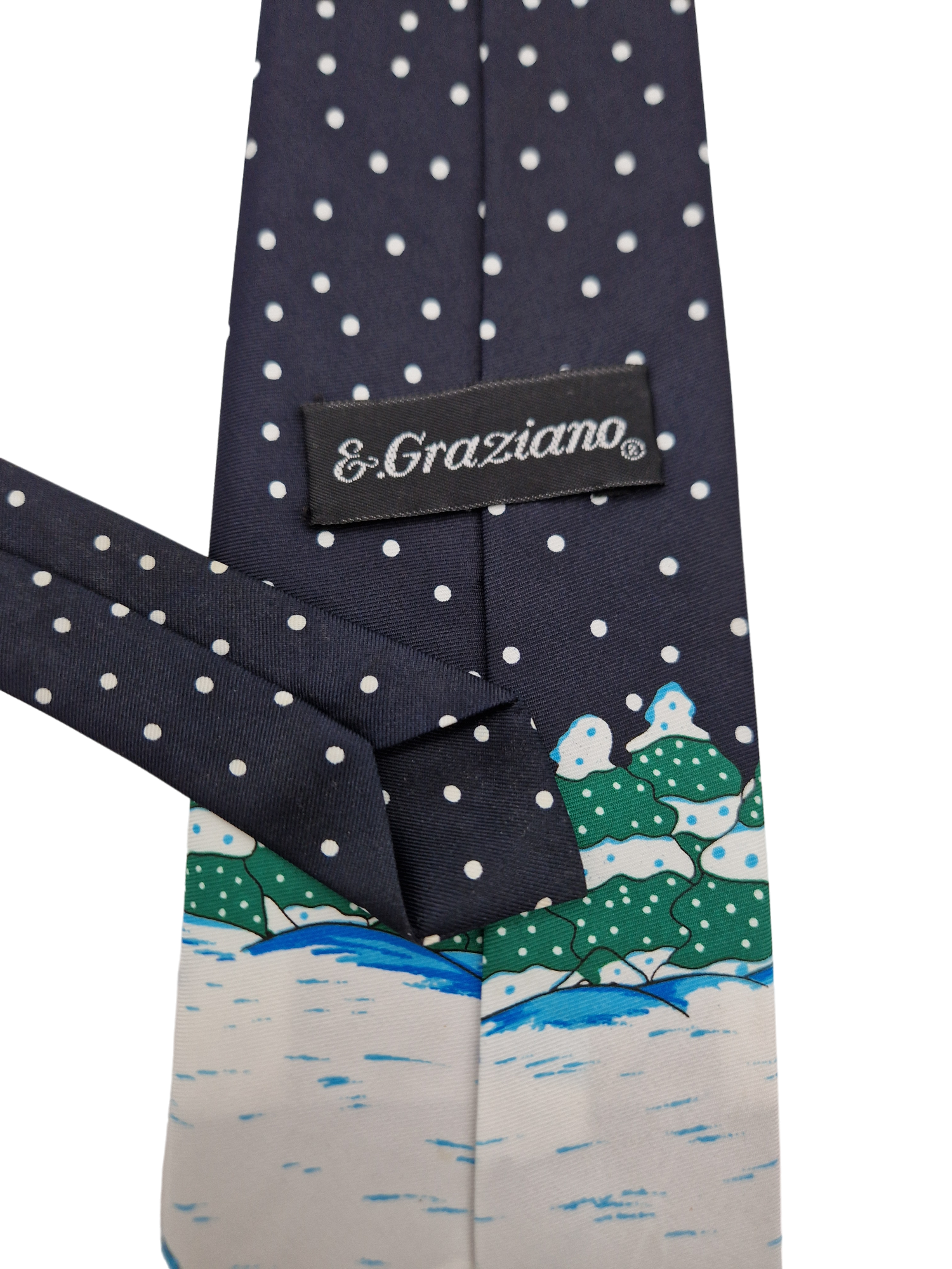 Vintage Graziano Krawatte Weihnachtsmann Im Schnee Bunt