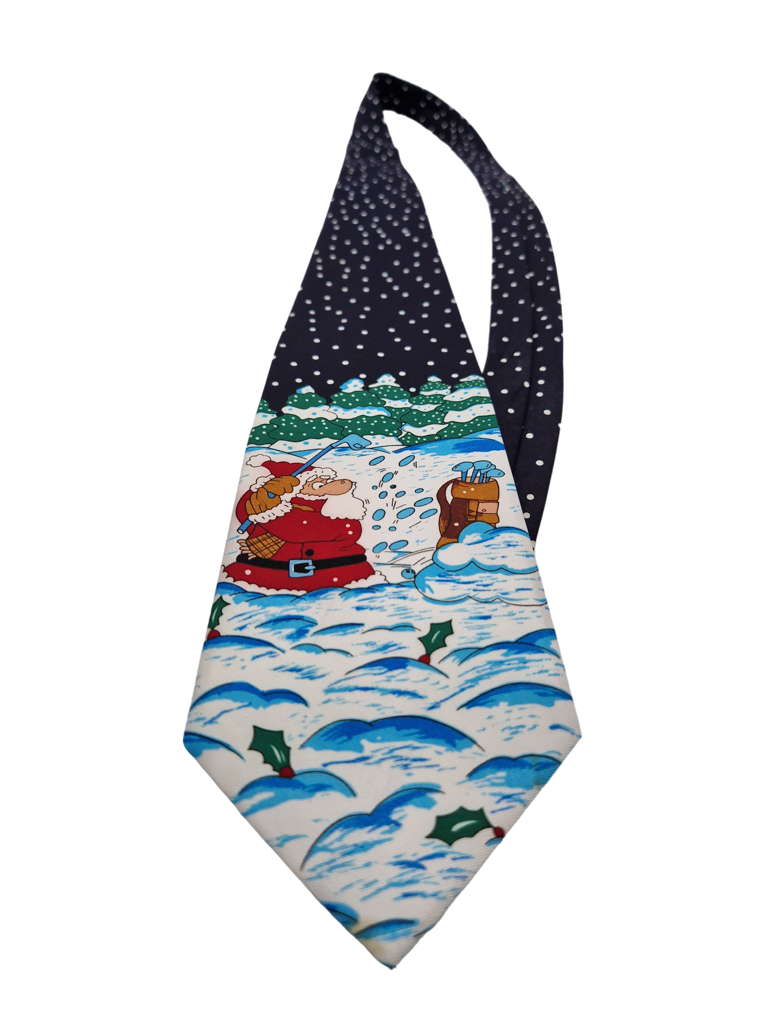 Vintage Graziano Krawatte Weihnachtsmann Im Schnee Bunt