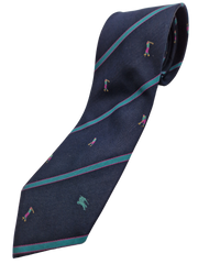 Vintage Burberrys Krawatte Seide Golfing Dunkelblau