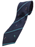 Vintage Burberrys Krawatte Seide Golfing Dunkelblau