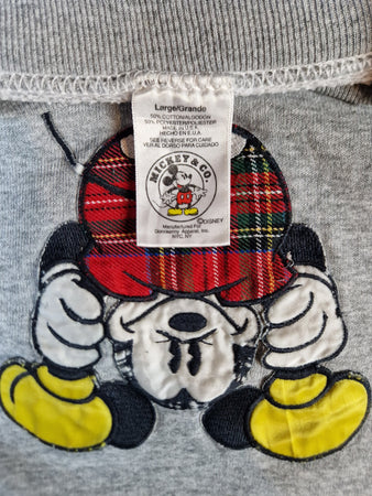 Vintage Disney Sweater Micky Maus Made In USA Bestickt Grau L