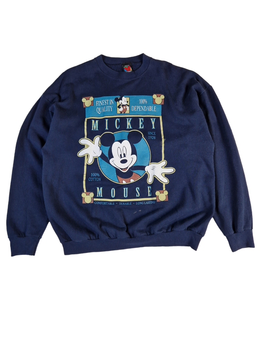Vintage Disney Sweater Mickey Unlimited By Jerry Leigh Made In USA Dunkelblau XL