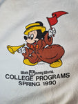 Vintage Disney Sweater Micky Maus College Programs Spring 1990 Weiß M-L