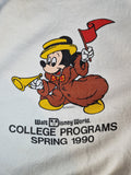 Vintage Disney Sweater Micky Maus College Programs Spring 1990 Weiß M-L