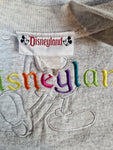 Vintage Disney Sweater Disneyland Micky Maus Bestickt Made In USA Grau M