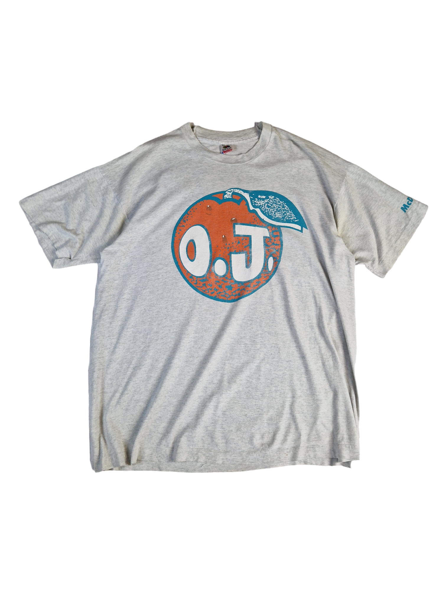 Vintage Fruit Of The Loom Shirt Miami Dolphins McDuffie aka OJ "The freshest juice..." Grau XXL - RareRags