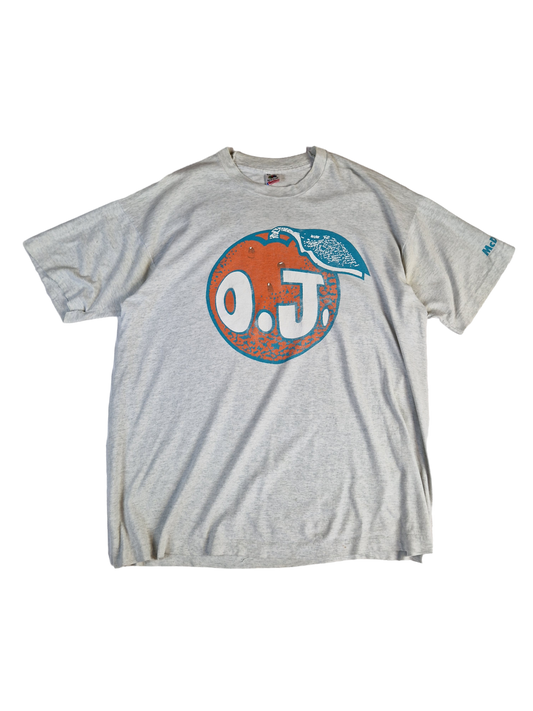 Vintage Fruit Of The Loom Shirt Miami Dolphins McDuffie aka OJ "The freshest juice..." Grau XXL