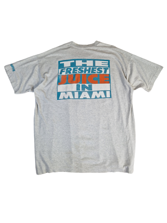 Vintage Fruit Of The Loom Shirt Miami Dolphins McDuffie aka OJ "The freshest juice..." Grau XXL