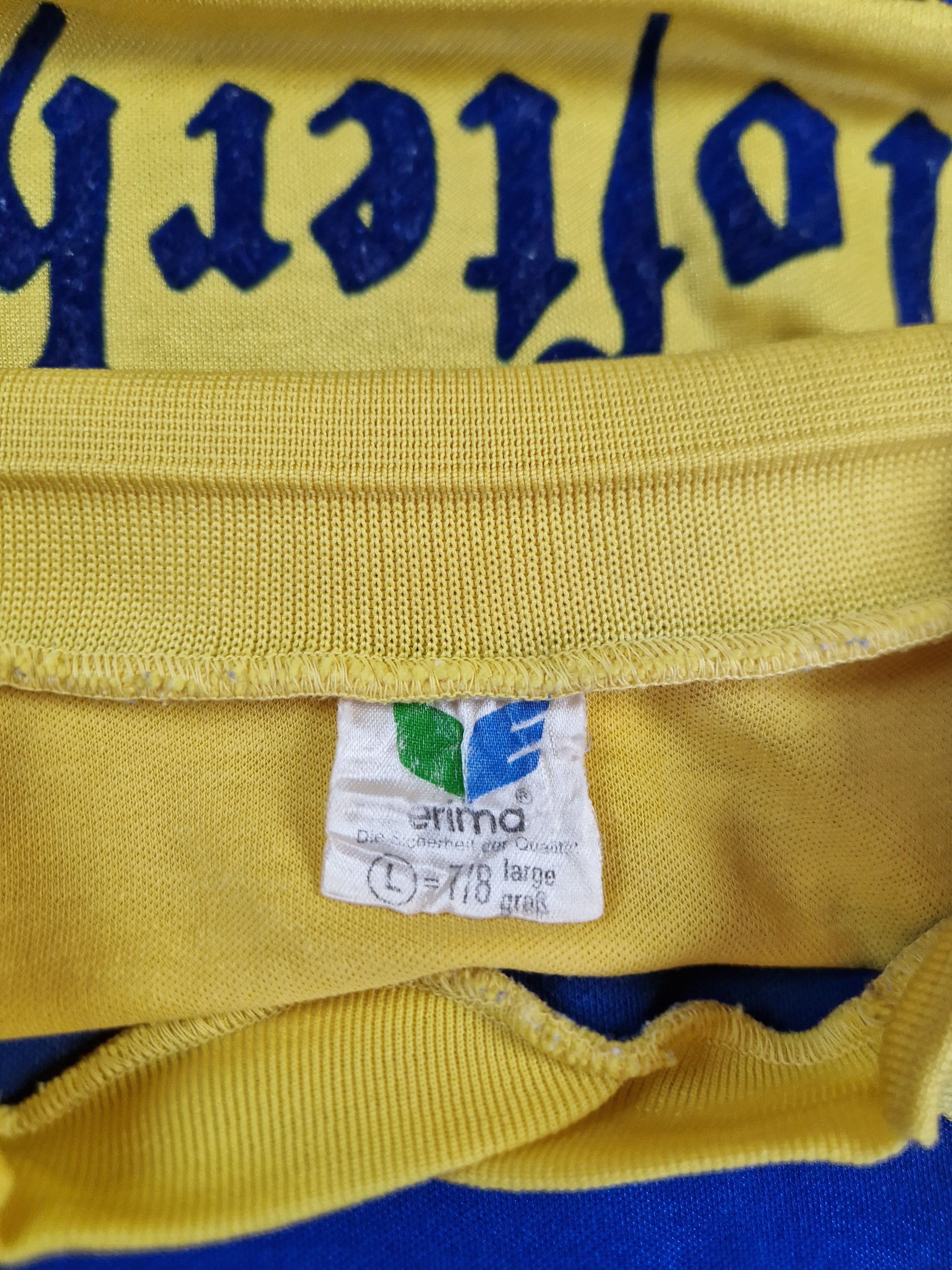 Vintage Erima Trikot Made In West Germany "Klosterhof Buxtehude" Gelb Blau L